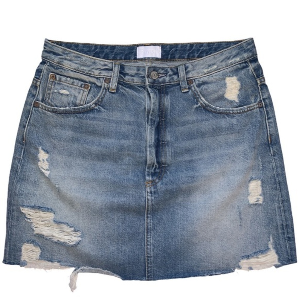 Boyish Corey Distressed denim mini skirt size 31